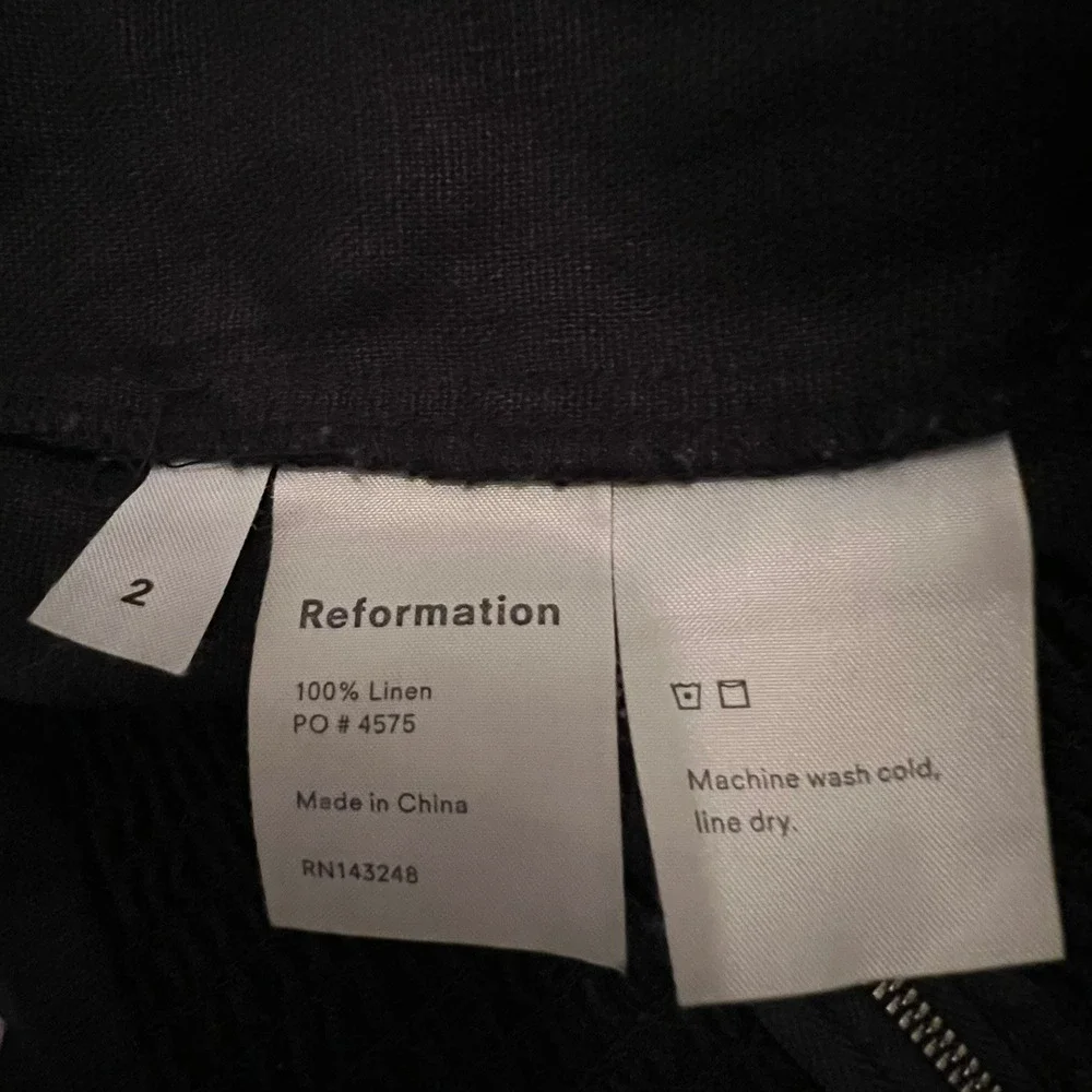 Reformation‎ Island Linen Black Romper Size 2